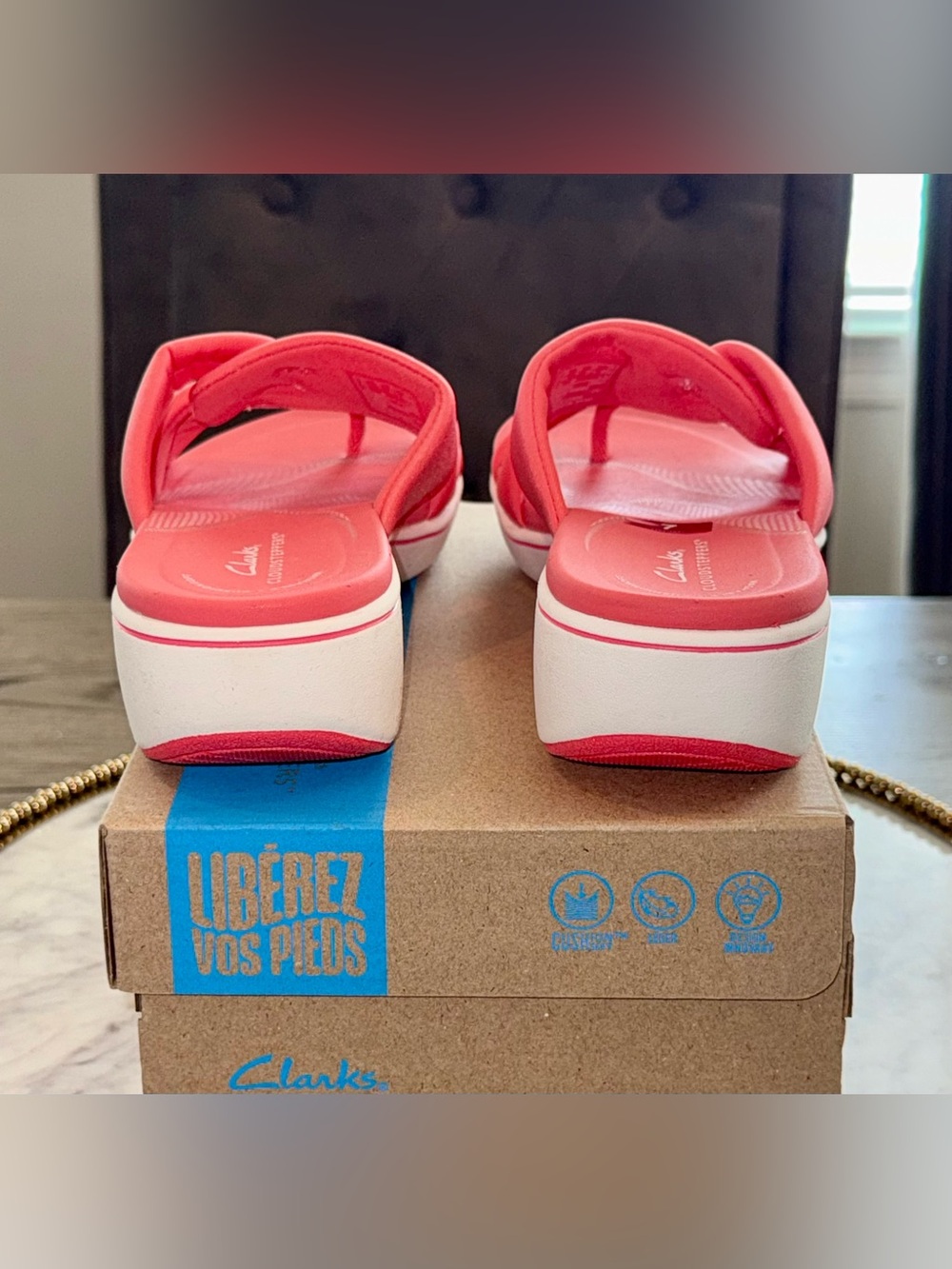 Clarks Breeze Rae Cam Coral Sandals | Sz. 7 (NWB) - Picture 5 of 7